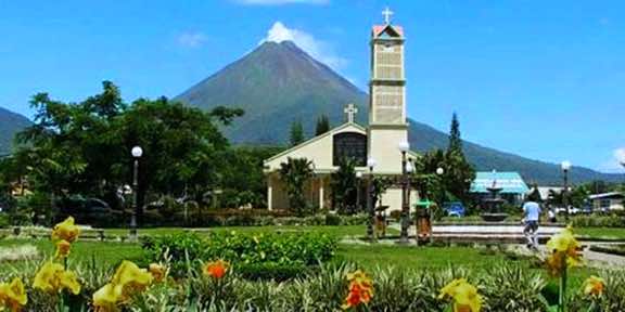 La Fortuna Church Volcano.jpeg